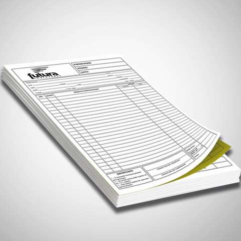 Bloco Copiátivo 21x30 50x2 vias Sulfite 75g 1x0 preto e branco