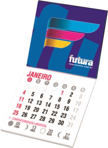 Ímã de Geladeira com Calendário